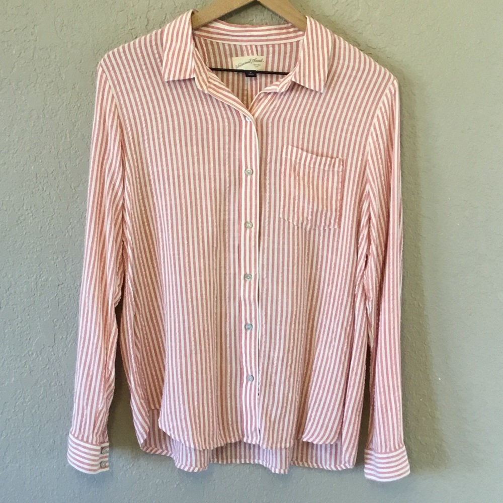 Universal Thread | light red & white stripe shirt